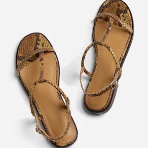 Madewell Brown Snake Print Sandals